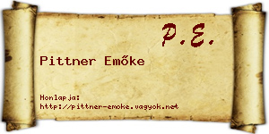 Pittner Emőke névjegykártya